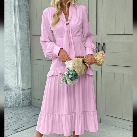 Dresses & Skirts - Elegant Flowy Spring/Summer Lady Dress, Casual & Graceful For Outings